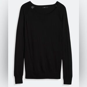 Fate Sheer Raglan Seam Black Sweater